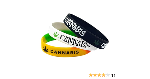 マリファナ柄 リストバンド ラバーバンド 10本セット バングル